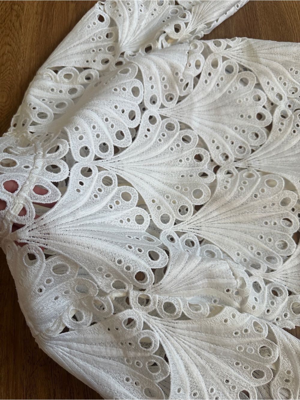 MAJE 🤍 Cropped White Eyelet Lace Two-Piece Set with Skirt size 6 - Picture 3 of 15